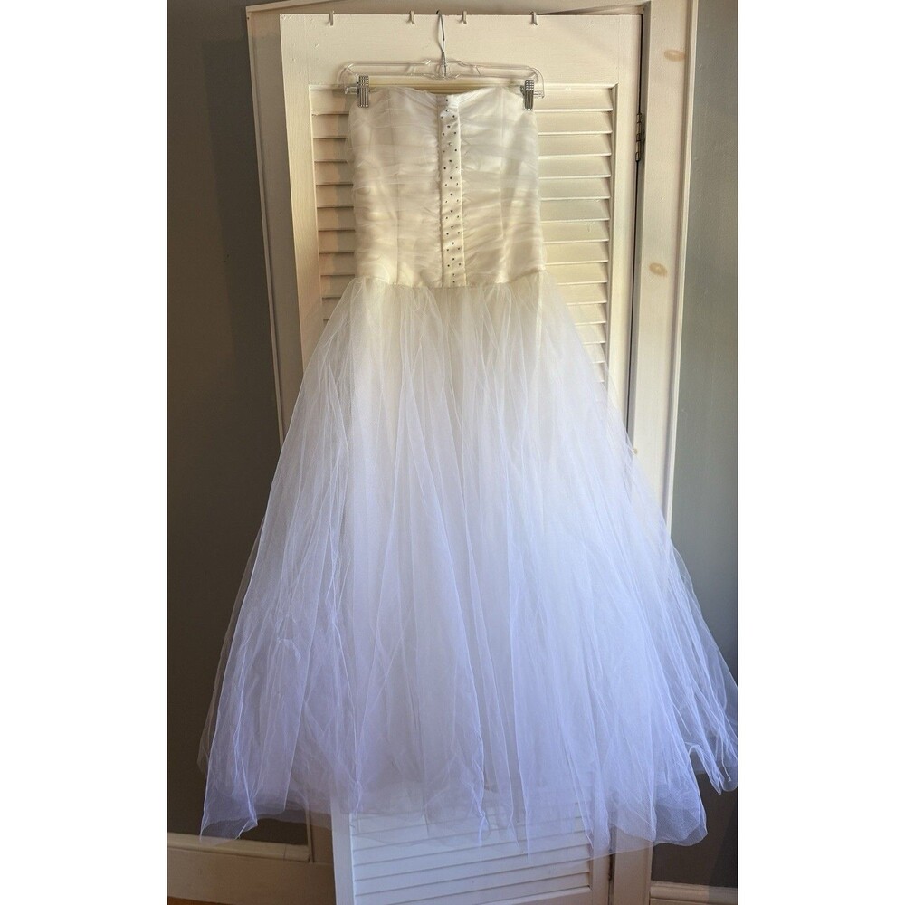 VTG Y2K Jessica McClintock Gunne Sax Size 7 White Prom Ball Gown Tulle Princess